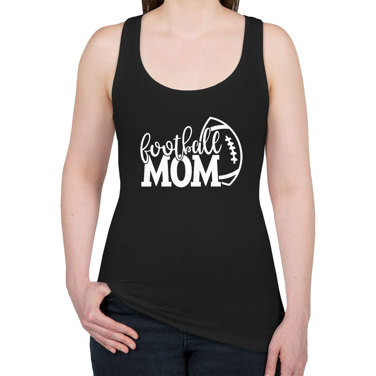 Football Mom Football Women's Racerback Tank Top