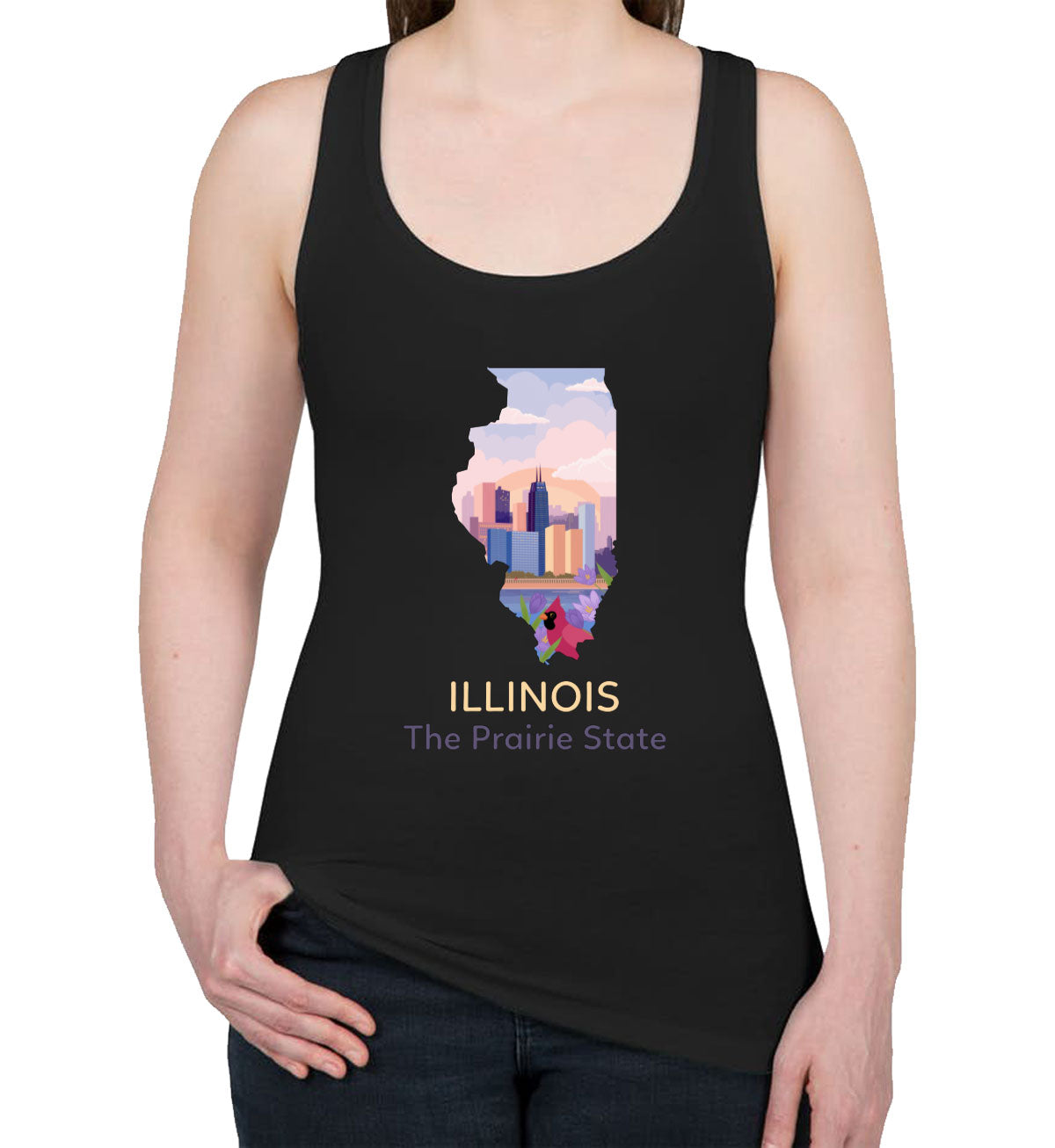 Illinois The Prairie State Women's Racerback Tank Top