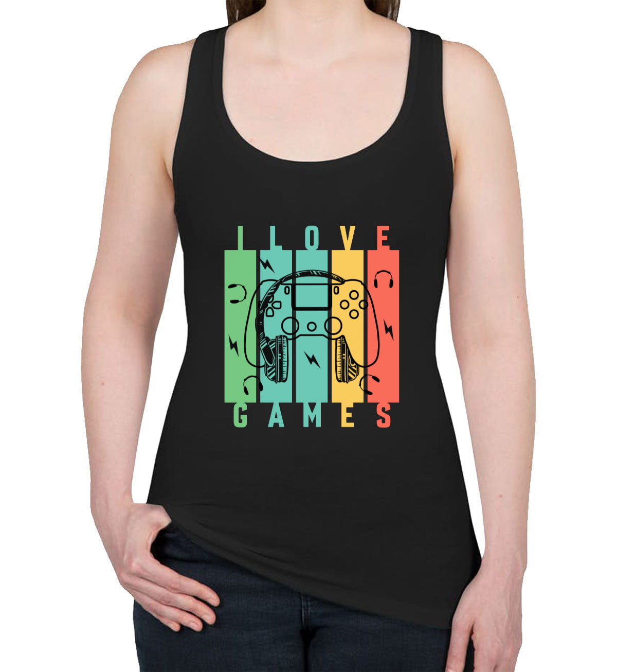 I Love Games Women's Racerback Tank Top