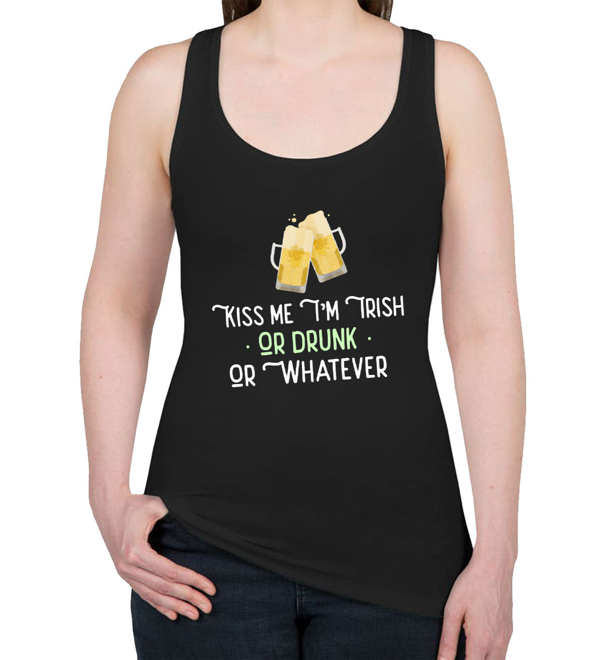 Kiss Me I'm Irish St. Patrick's Day Women's Racerback Tank Top