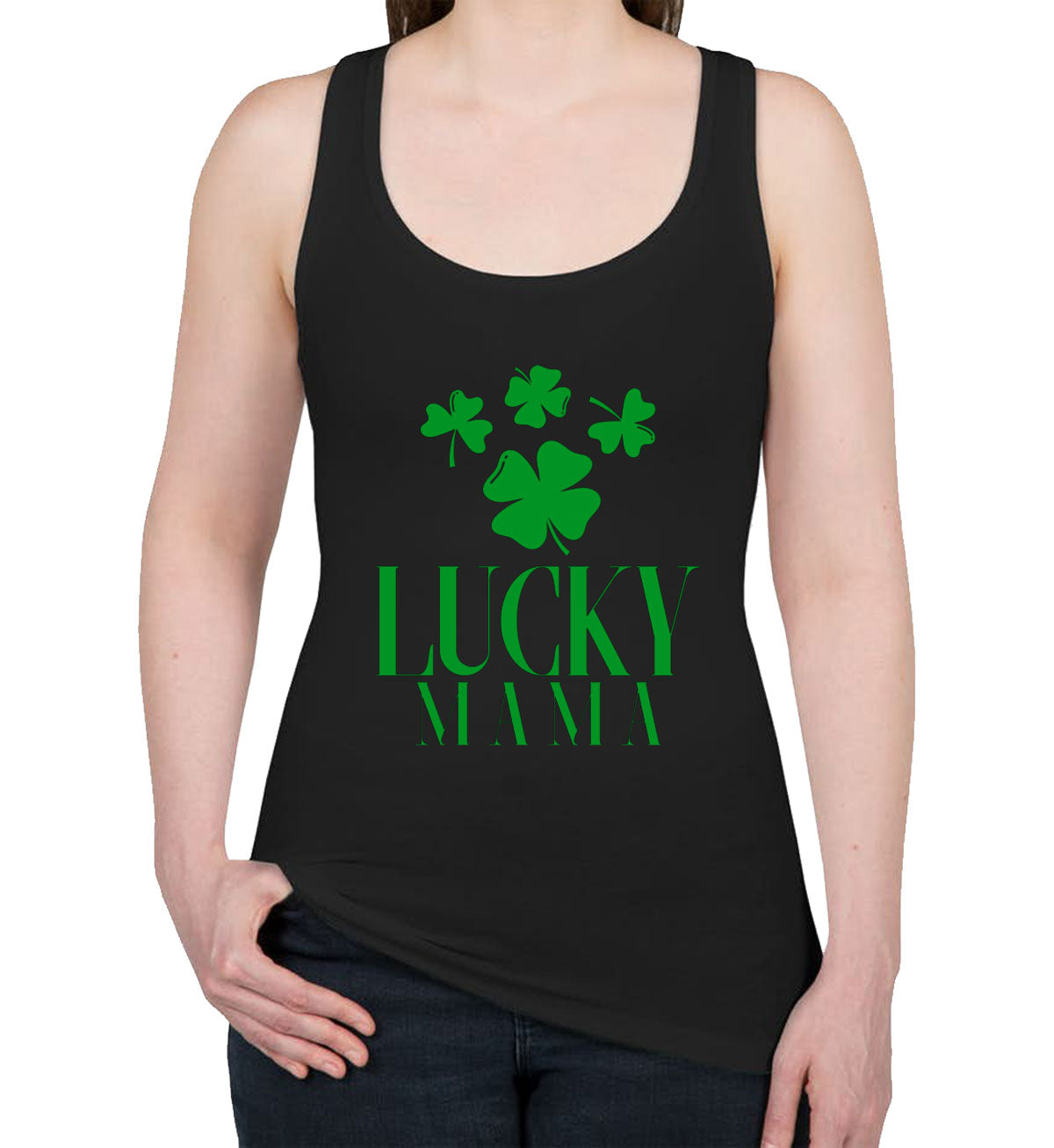 Lucky Mama St. Patrick's Day Women's Racerback Tank Top