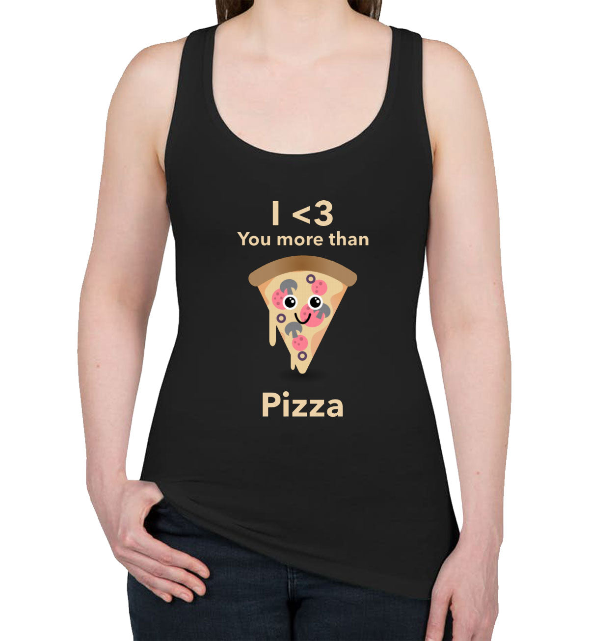 I Love You More Than Pizza Valentine's Day Women's Racerback Tank Top