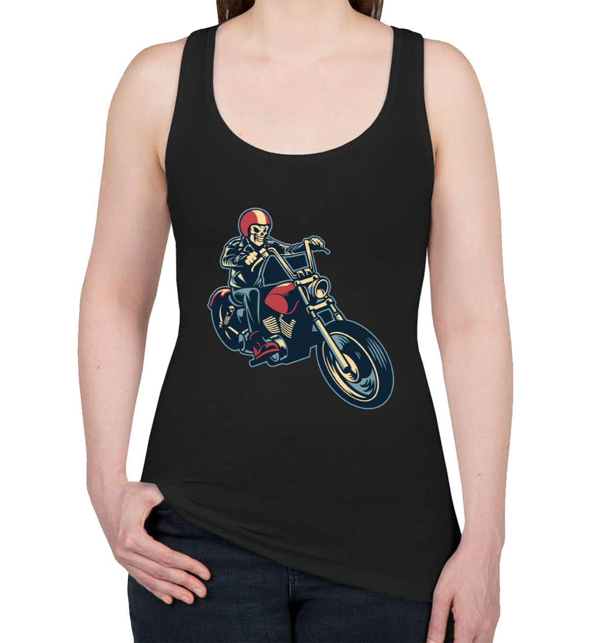 Skull Motorcycle Moto Skull Women's Racerback Tank Top