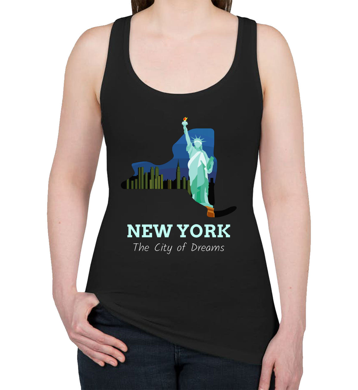 New York The City Of Dreams Women's Racerback Tank Top