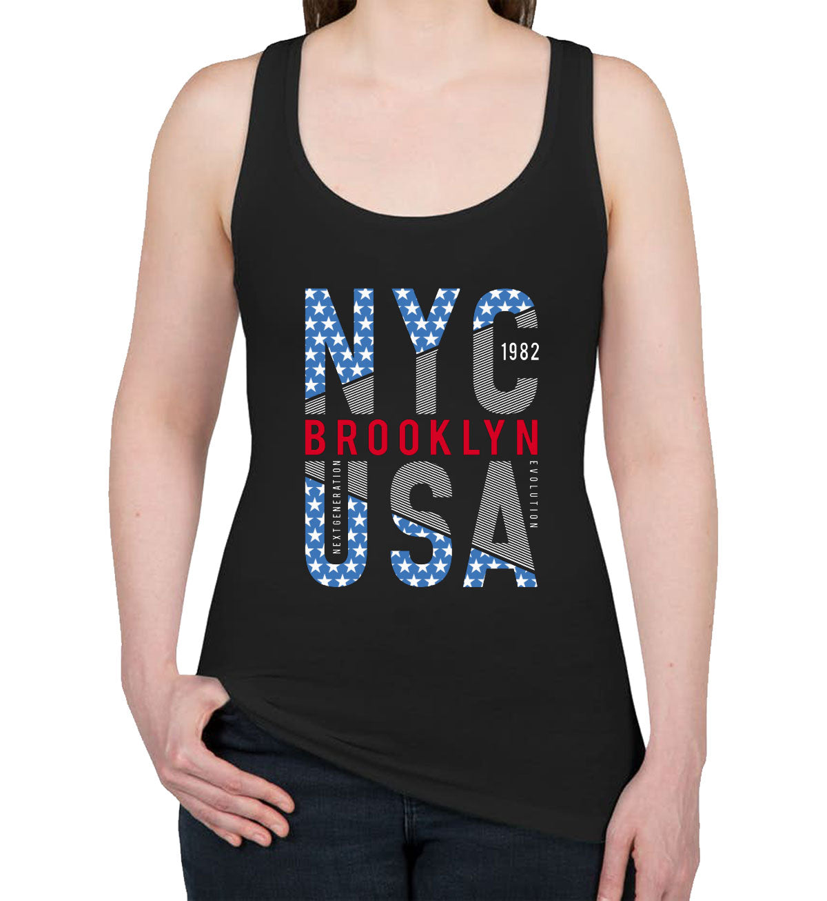 Brooklyn NYC USA Women's Racerback Tank Top