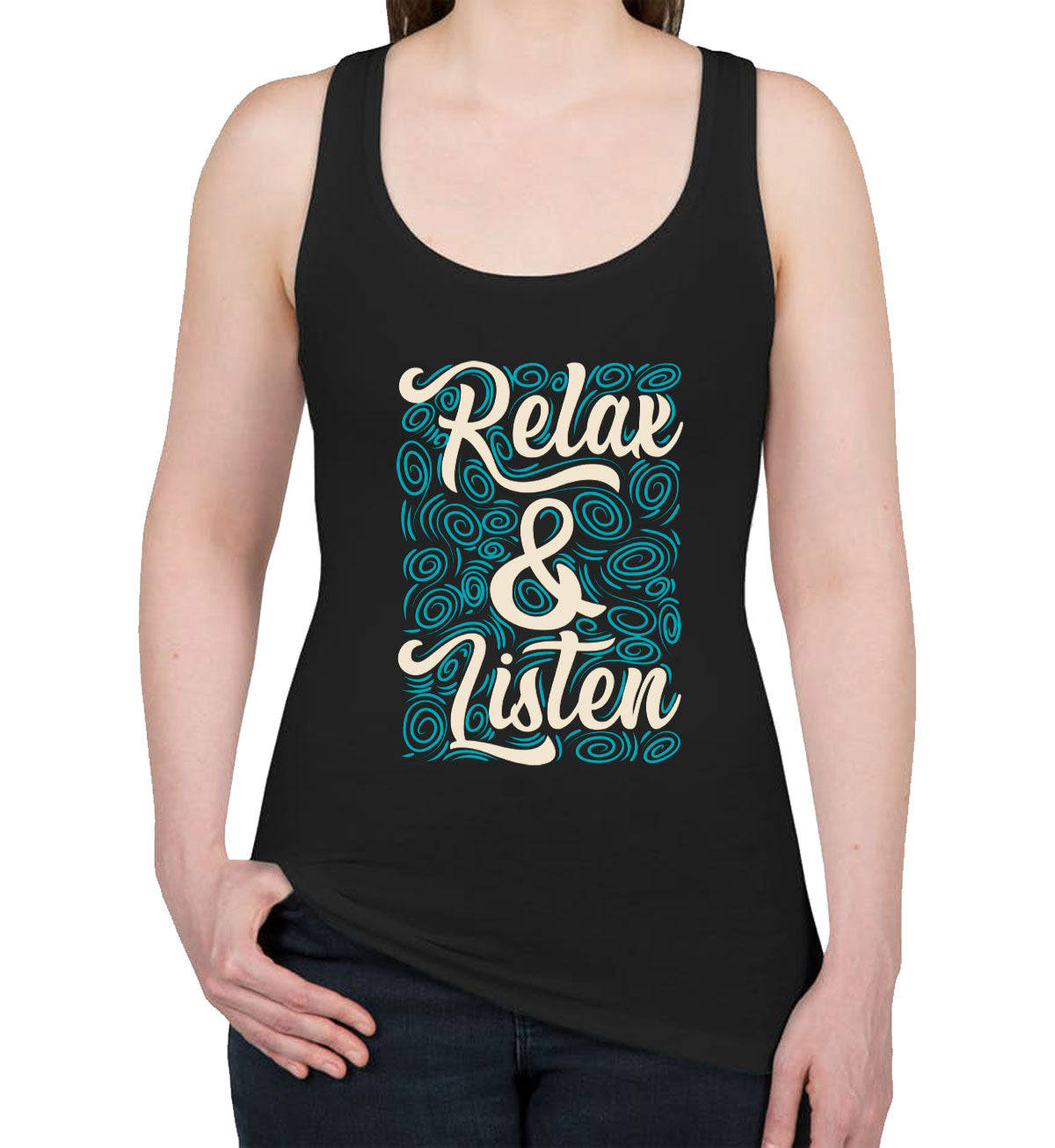 Relax And Listen To Music Women's Racerback Tank Top