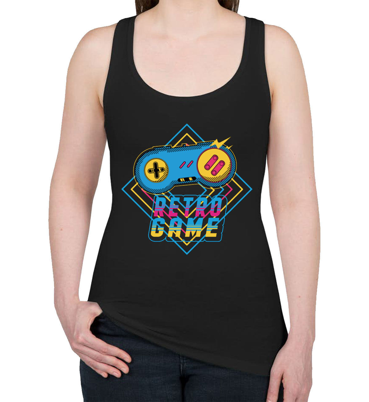 Retro Game Controller Women's Racerback Tank Top