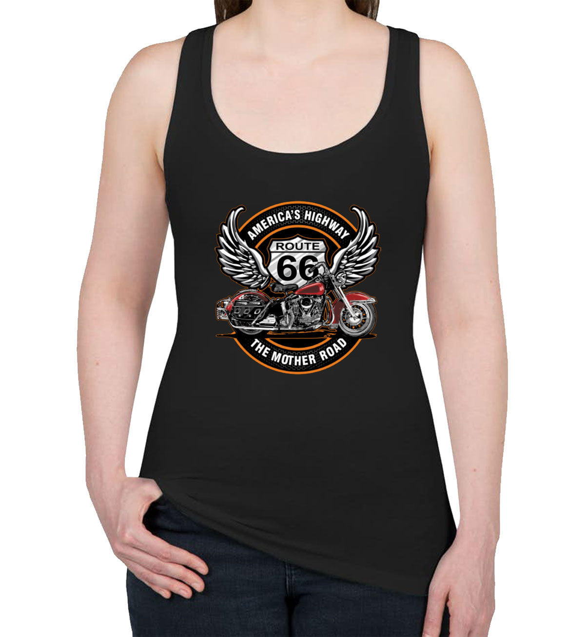 Route 66 The Mother Road Women's Racerback Tank Top