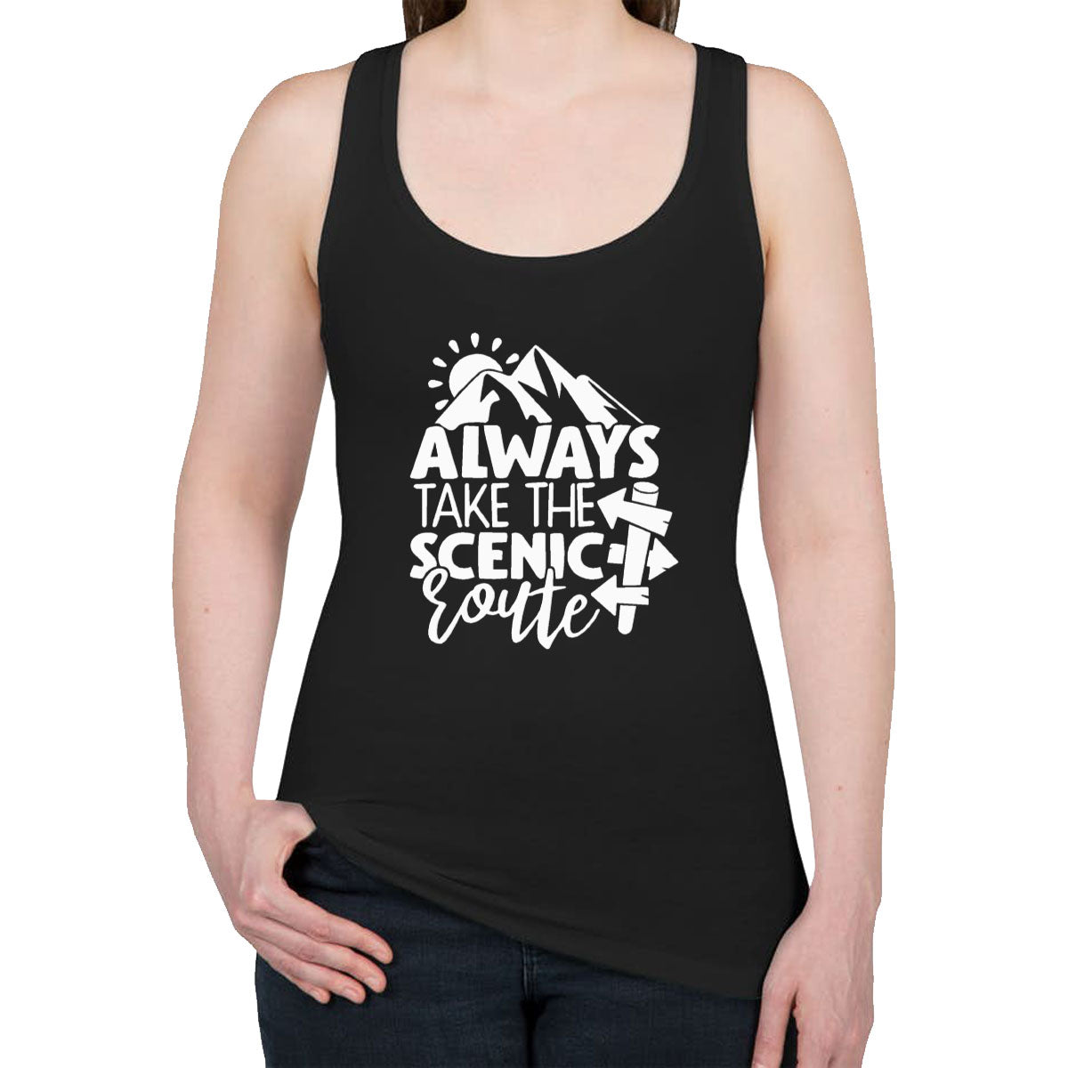 Always Take The Scenic Route Women's Racerback Tank Top