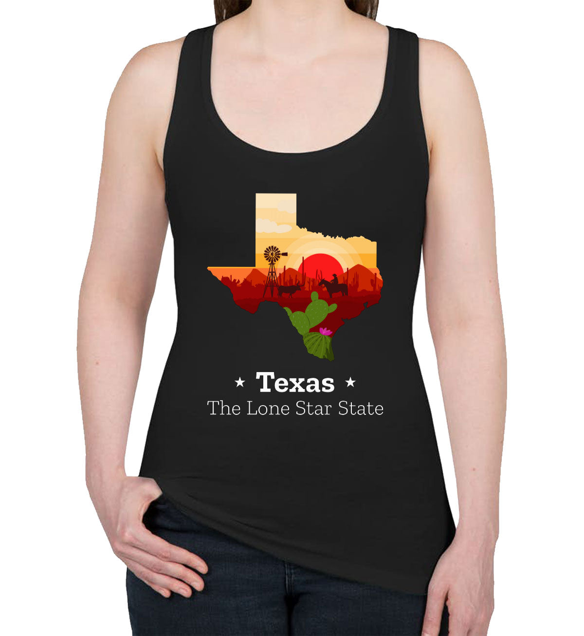 Texas The Lone Star State Women's Racerback Tank Top