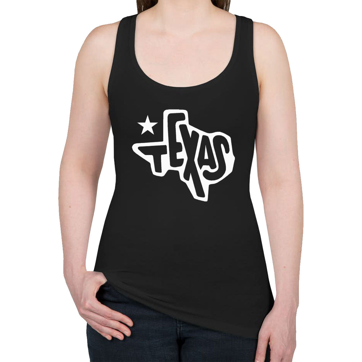 Texas Map Women's Racerback Tank Top