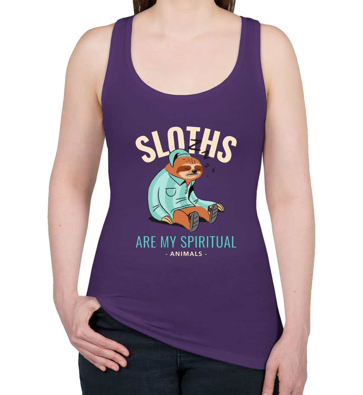 Sloths Are My Spiritual Animals Women's Racerback Tank Top