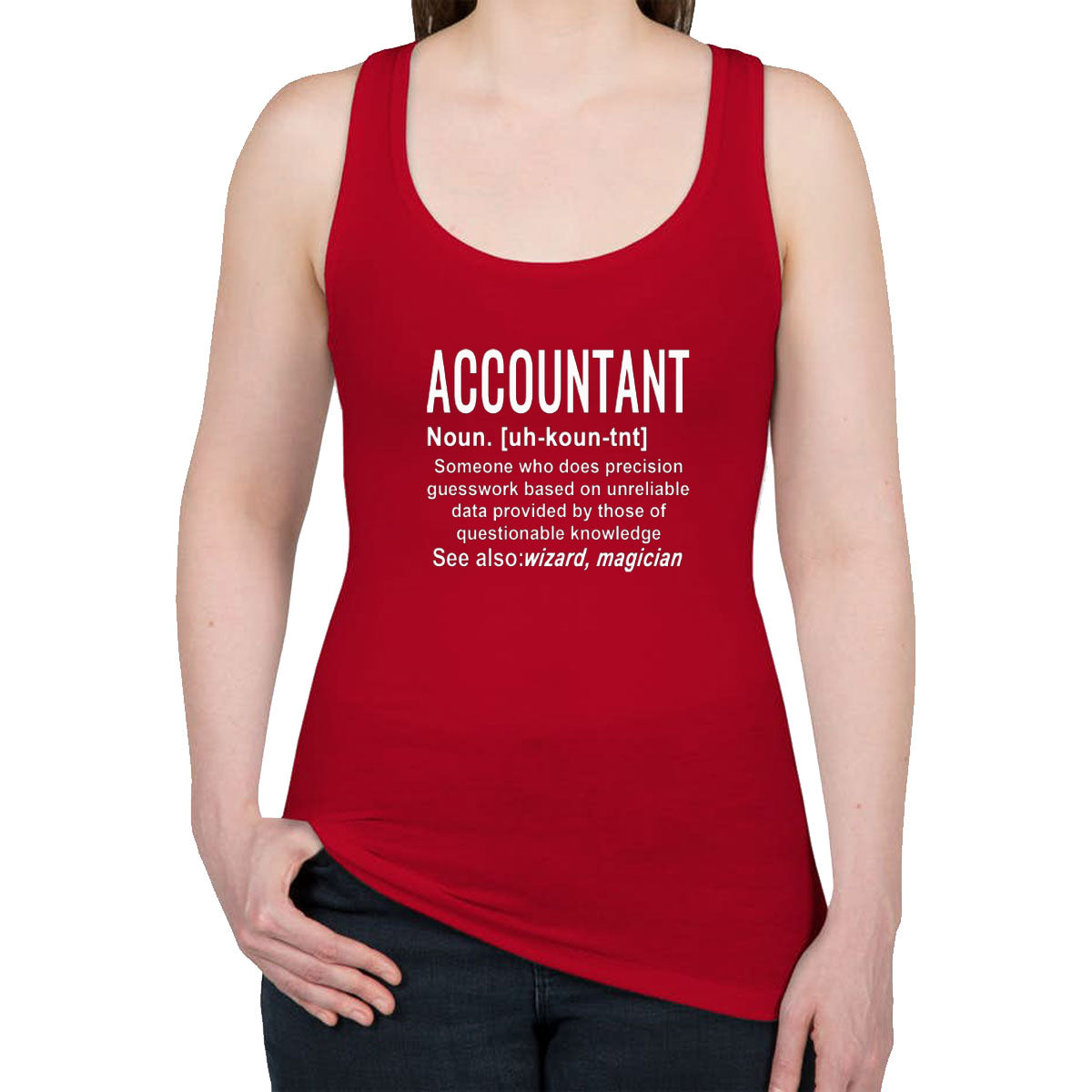 Accountant Definition Women's Racerback Tank Top