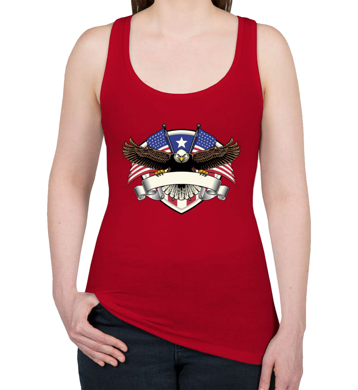 American Bird Bald Eagle Women's Racerback Tank Top