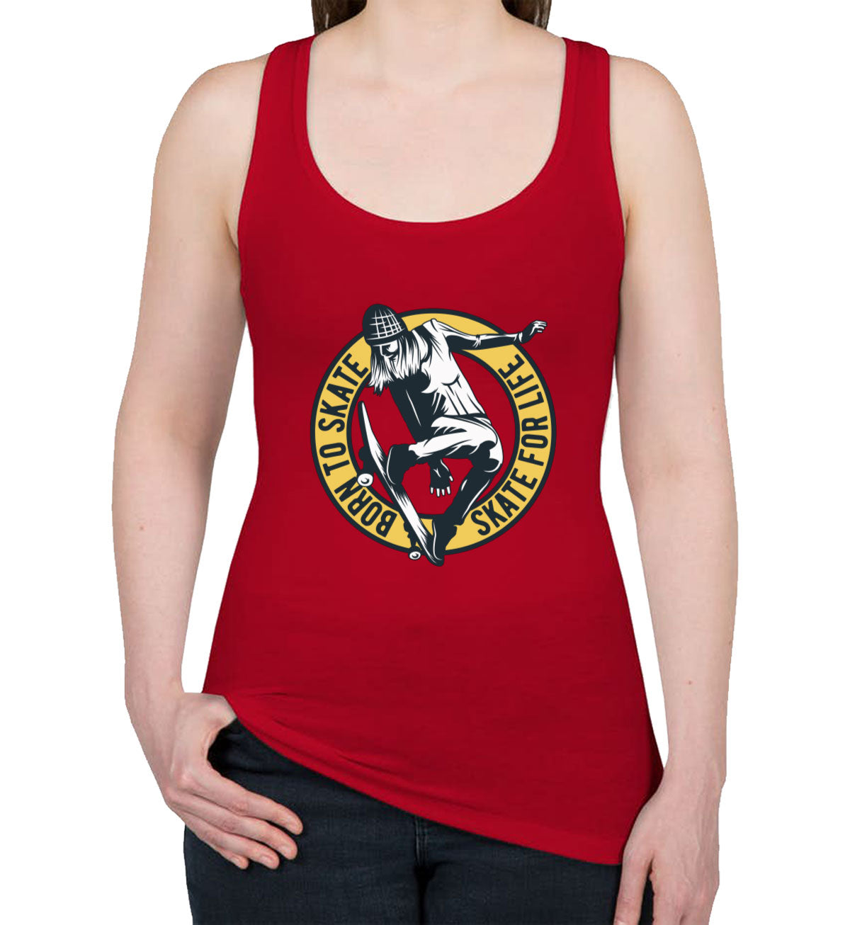 Born To Skate Women's Racerback Tank Top