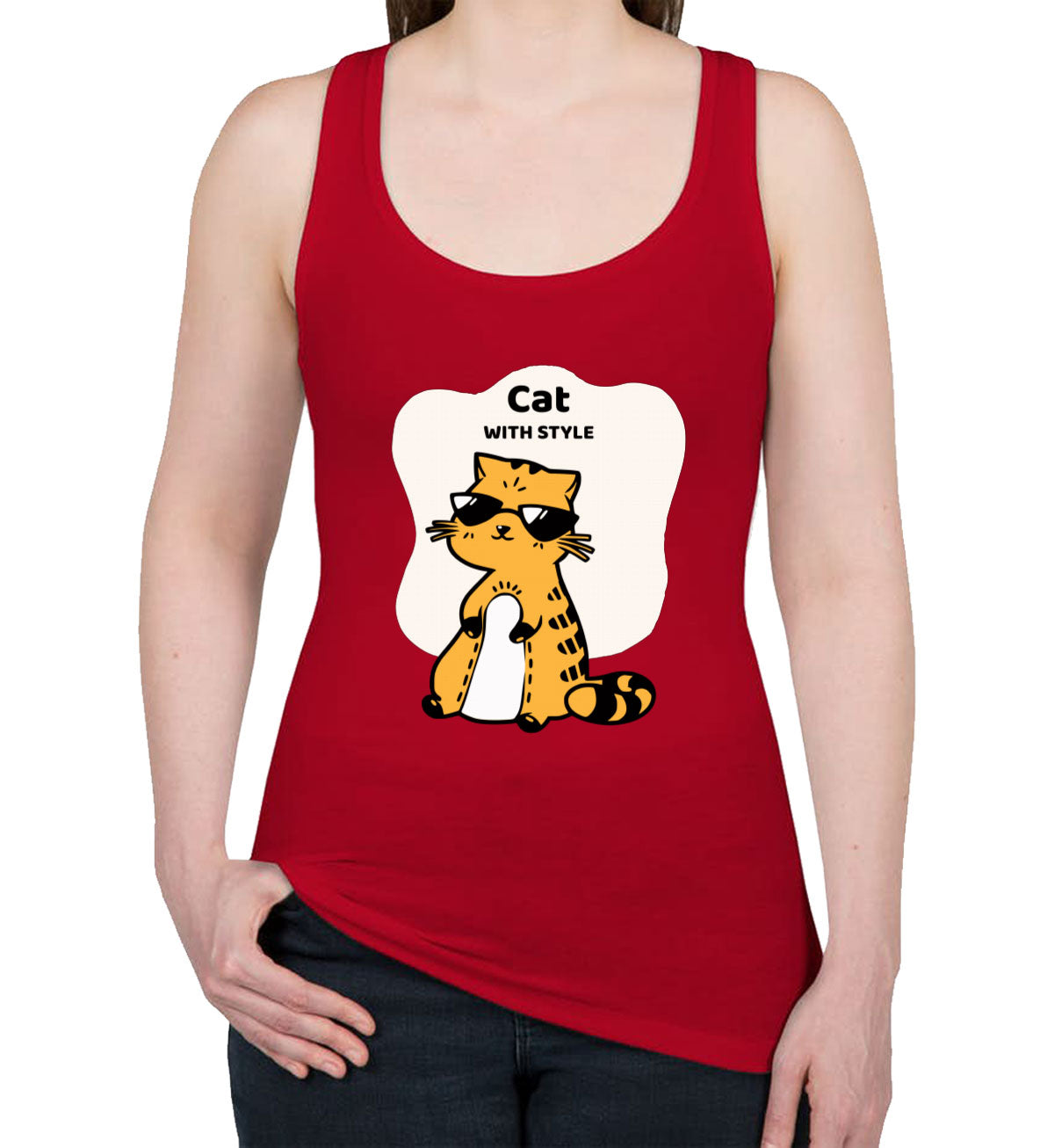 Cat With Style Women's Racerback Tank Top