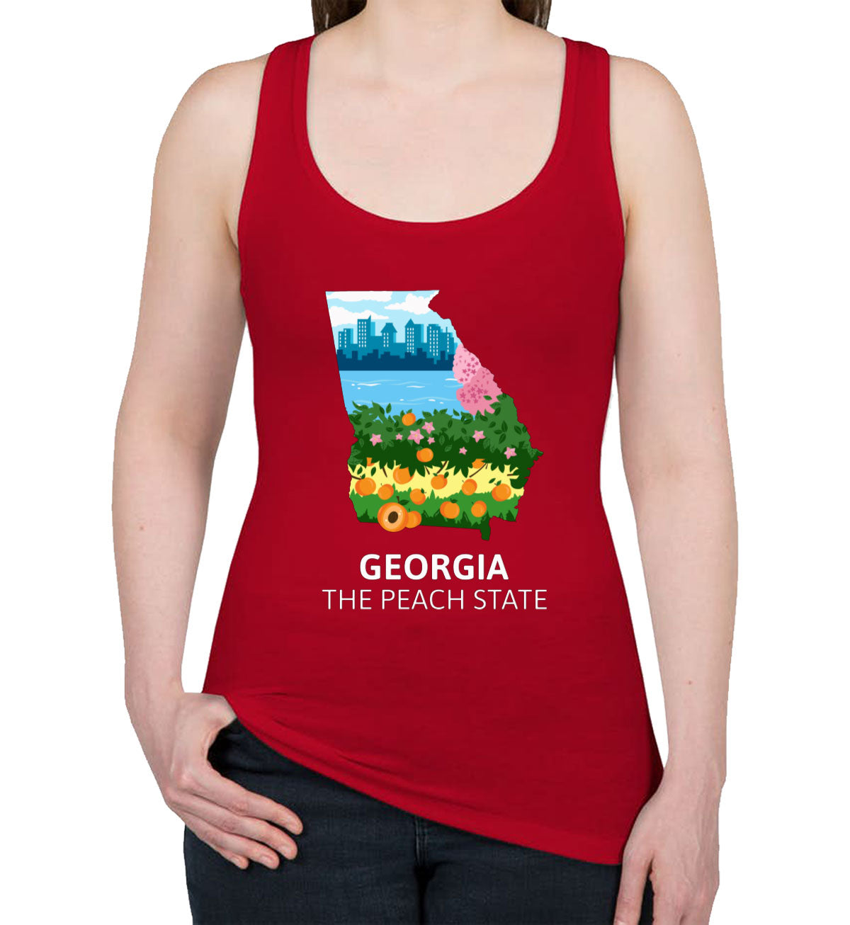 Georgia The Peach State Women's Racerback Tank Top