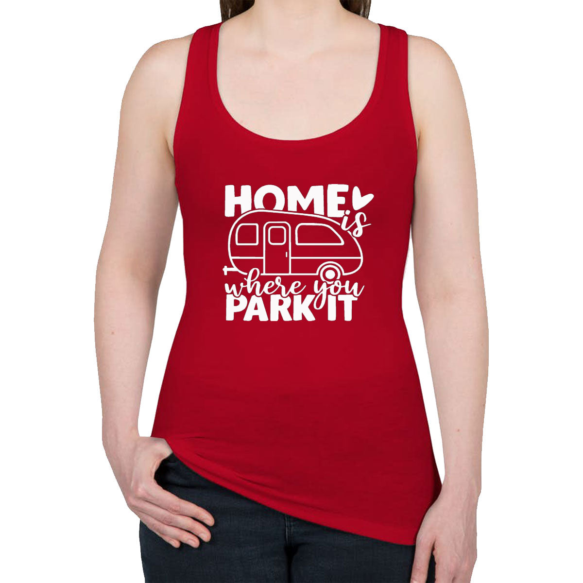 Home Is Where You Park It Women's Racerback Tank Top