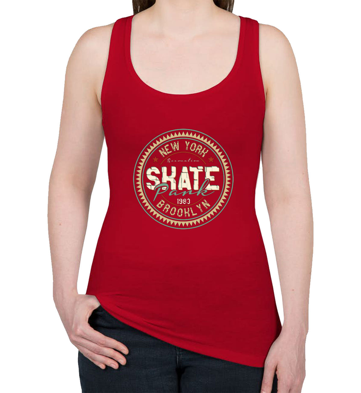 New York Brooklyn Skate Park Women's Racerback Tank Top