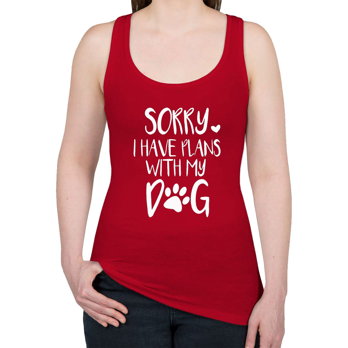 Sorry, I Have Plans With My Dog Women's Racerback Tank Top