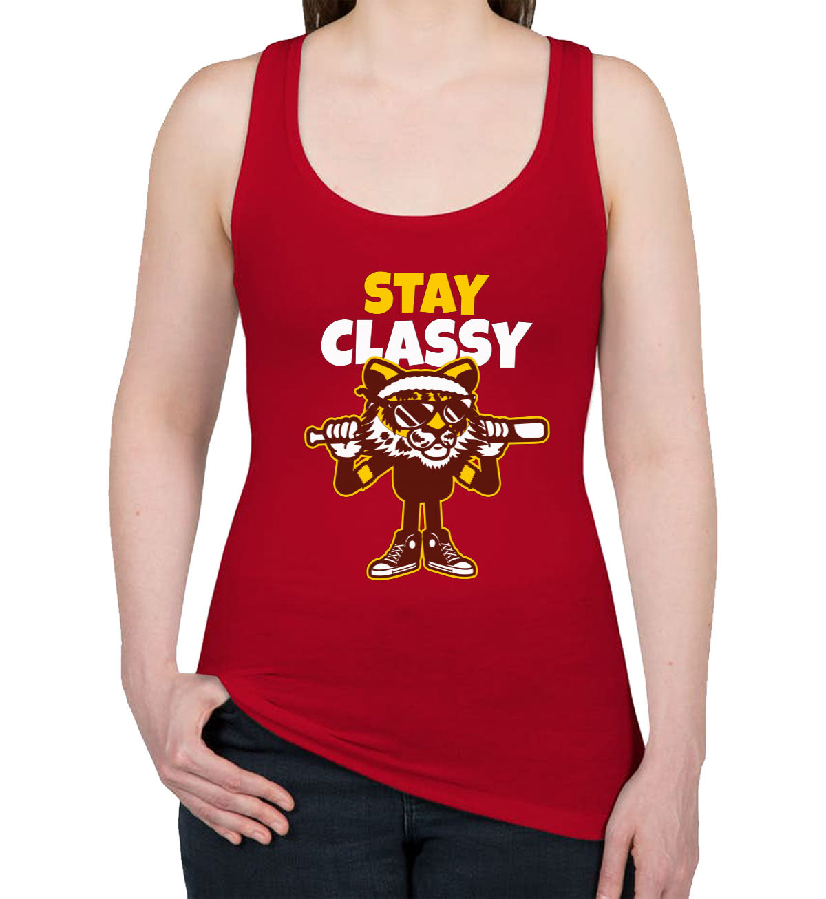 Stay Classy. A Tiger In Streetwear Women's Racerback Tank Top