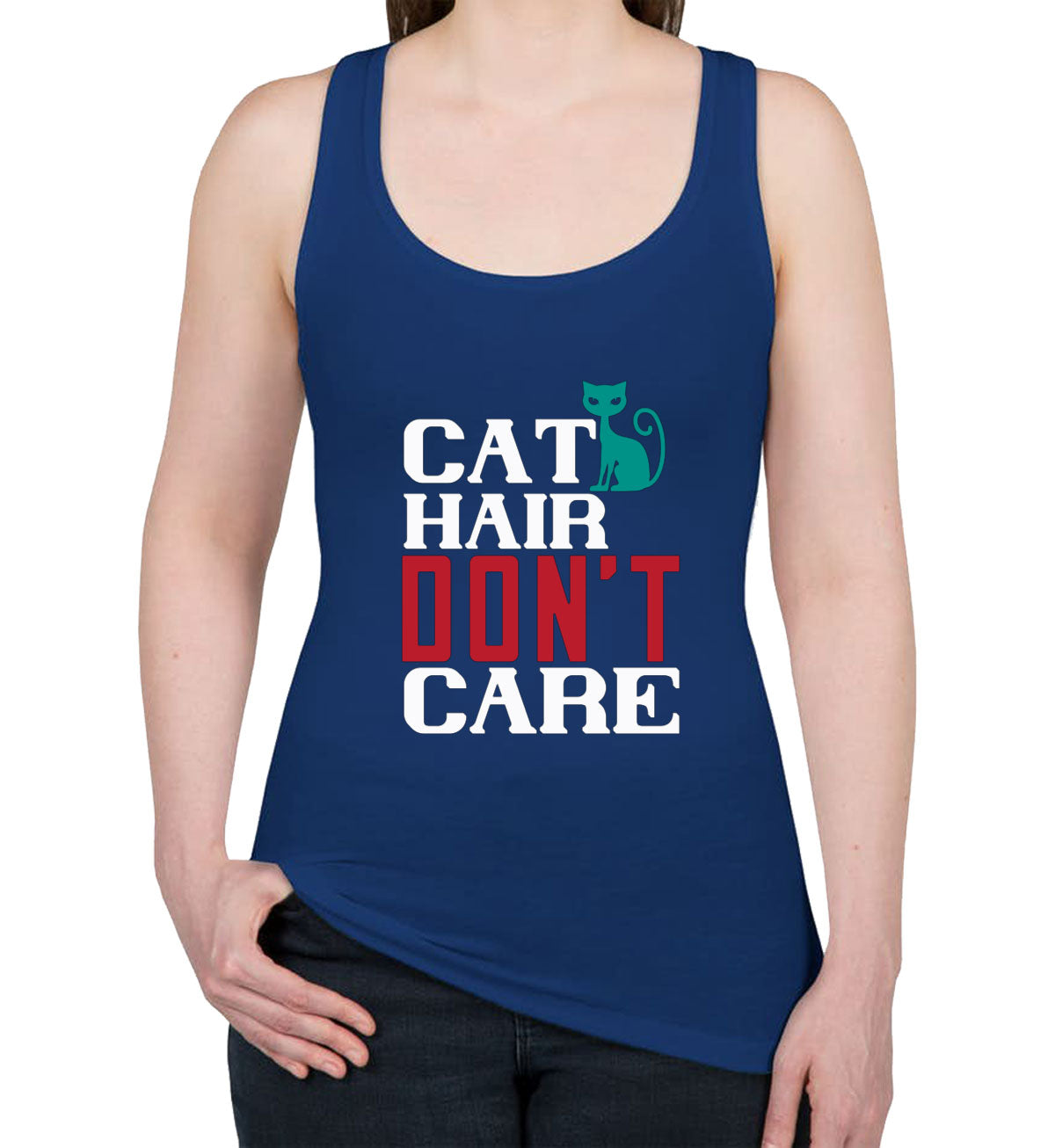 Cat Hair Don't Care Women's Racerback Tank Top