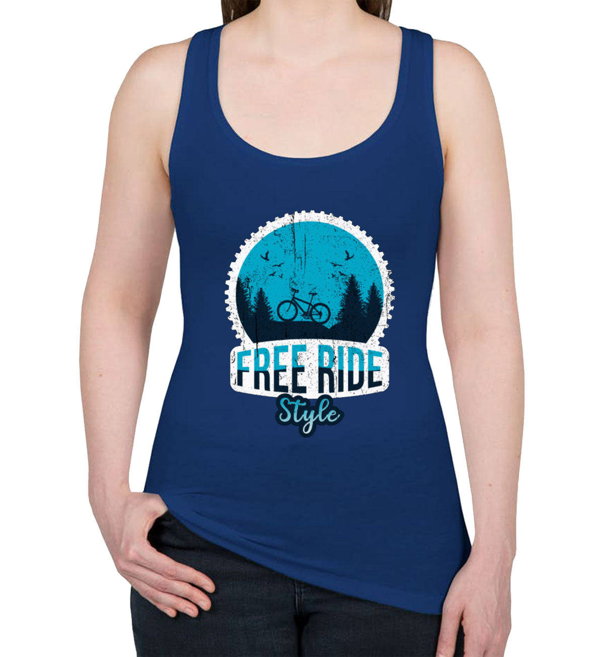 Free Ride Style Bicycle Women's Racerback Tank Top