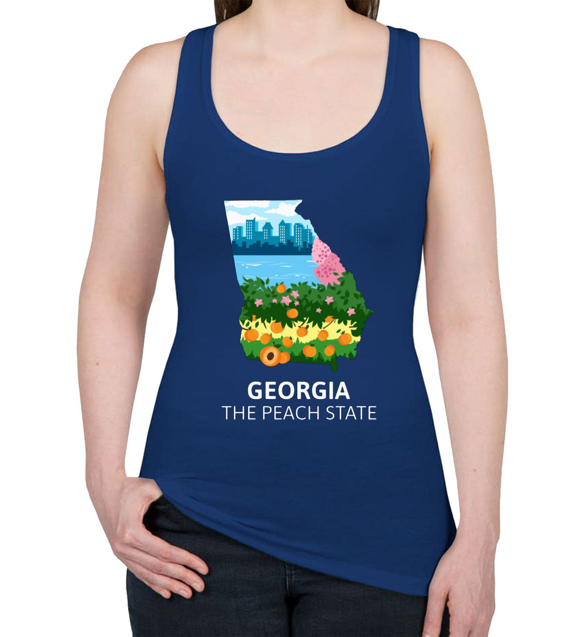 Georgia The Peach State Women's Racerback Tank Top