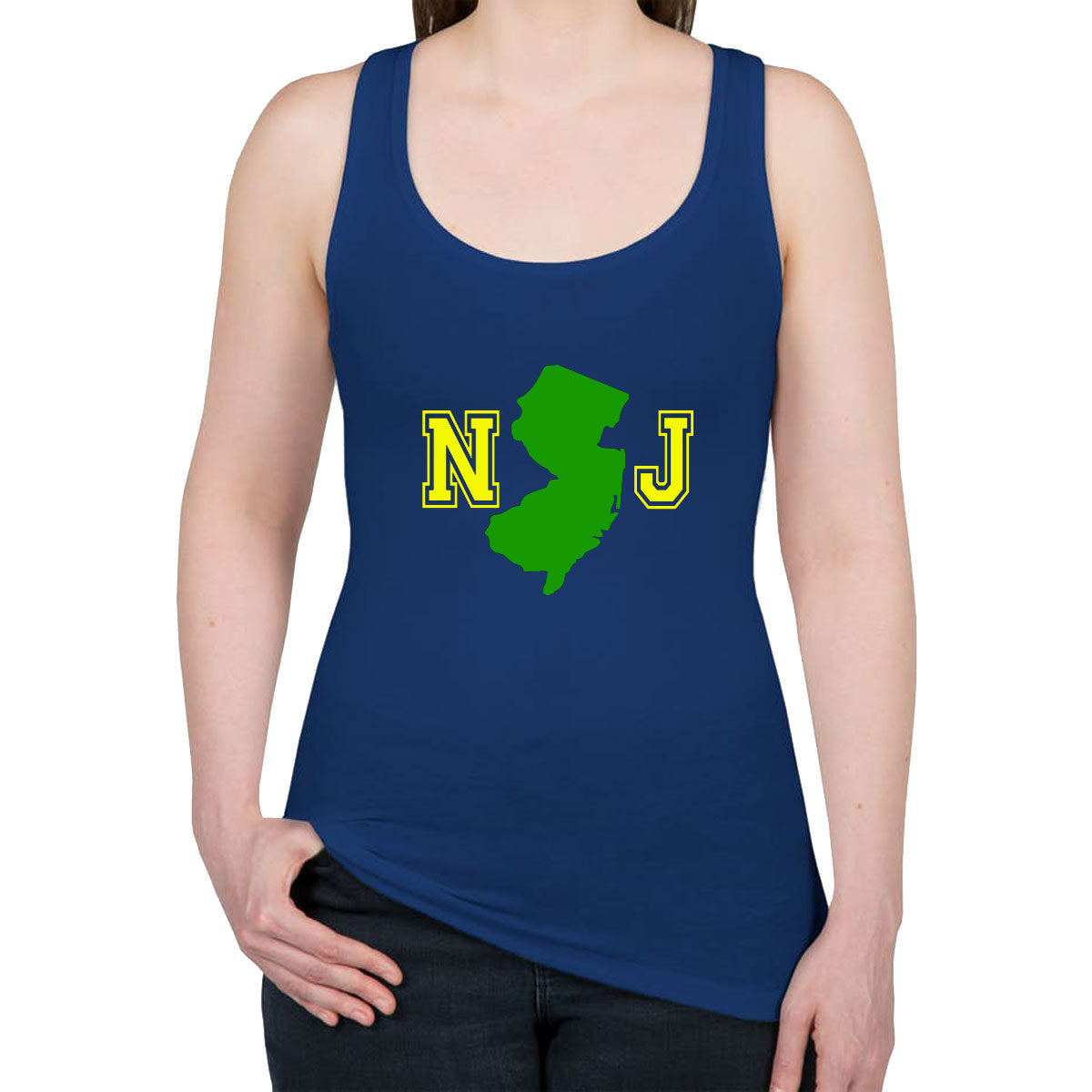 New Jersey NJ Map Women's Racerback Tank Top