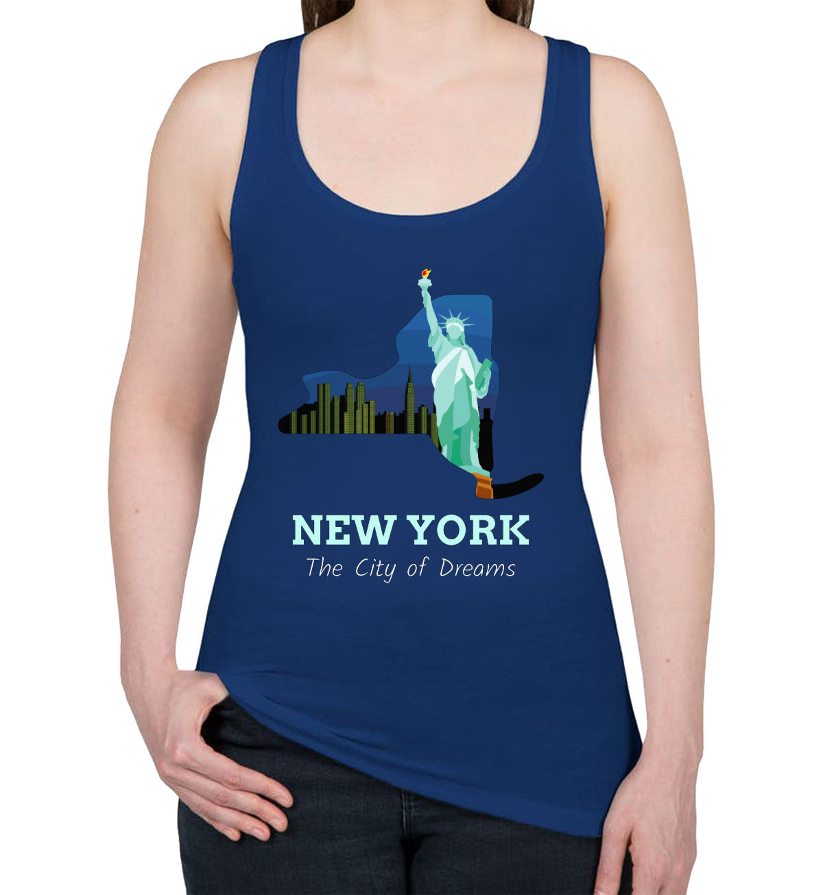 New York The City Of Dreams Women's Racerback Tank Top