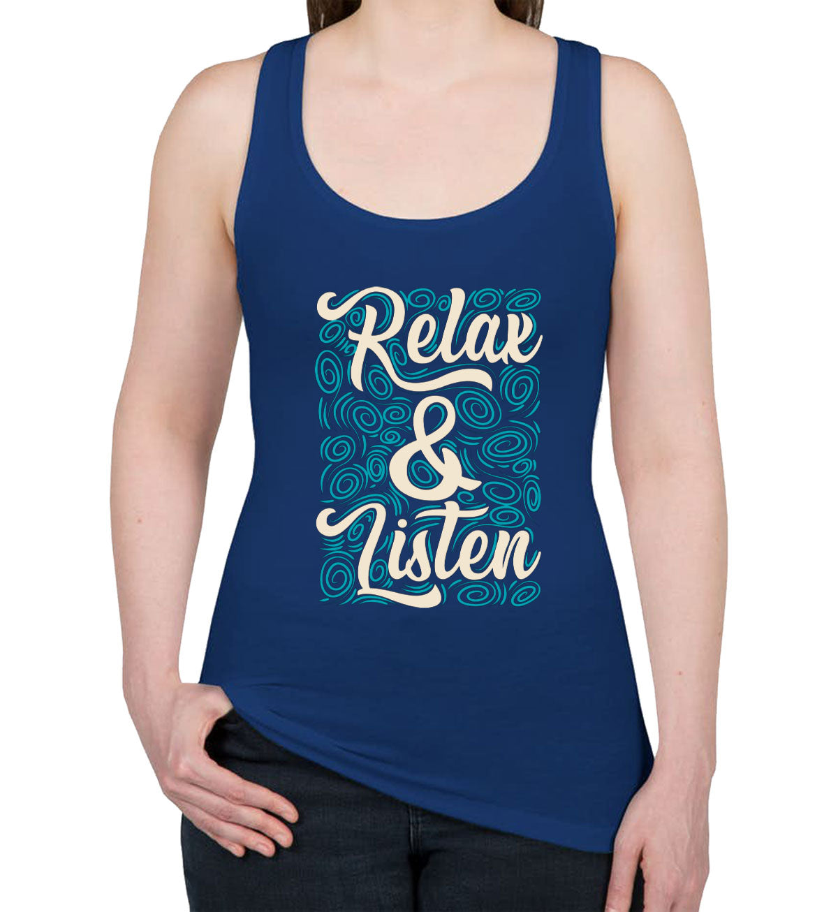 Relax And Listen To Music Women's Racerback Tank Top