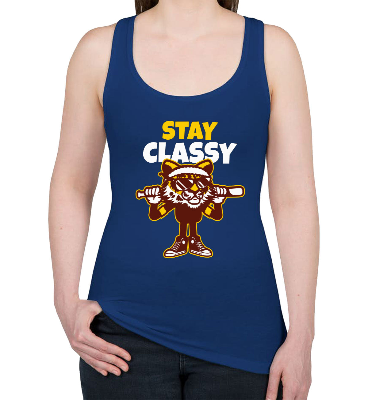 Stay Classy. A Tiger In Streetwear Women's Racerback Tank Top