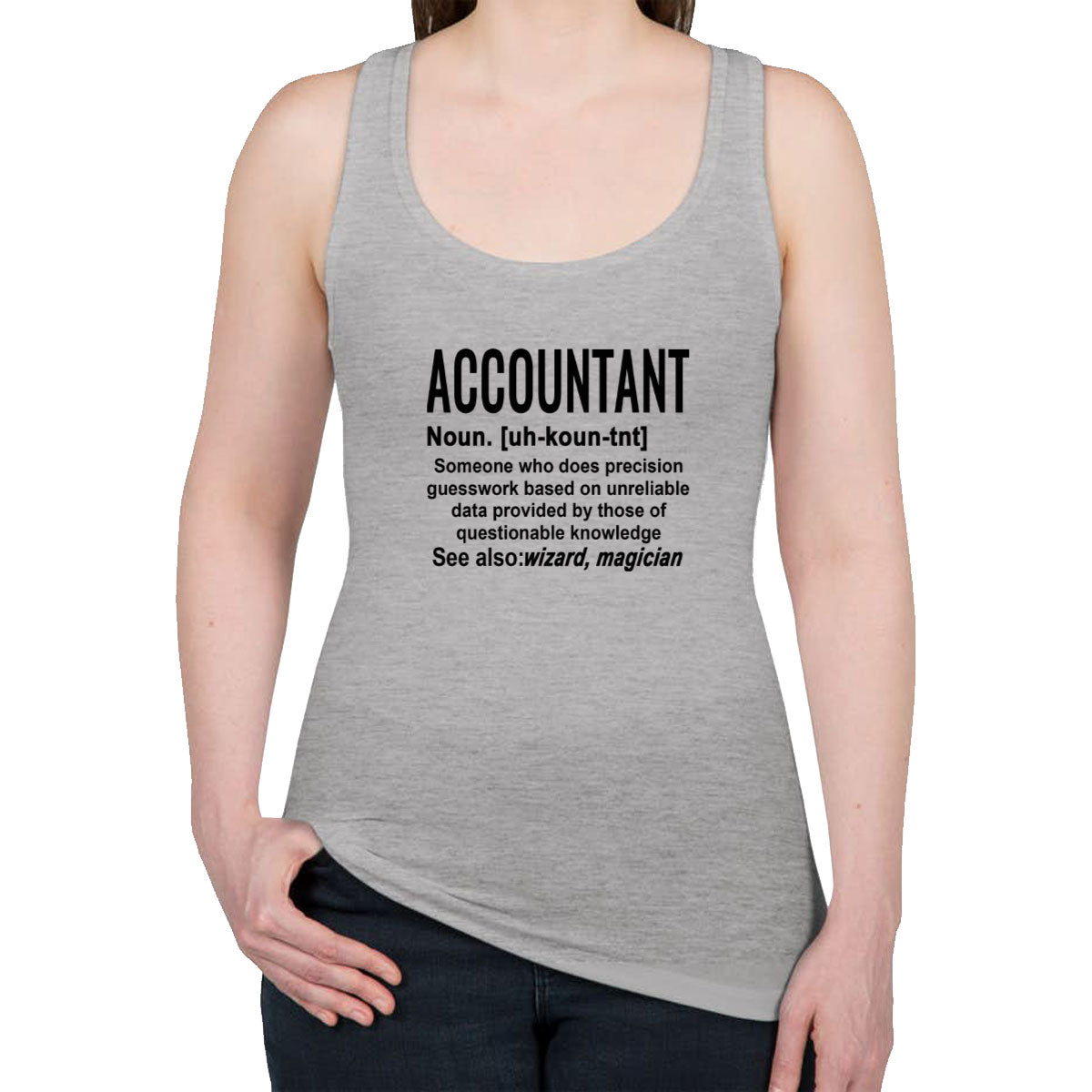 Accountant Definition Women's Racerback Tank Top