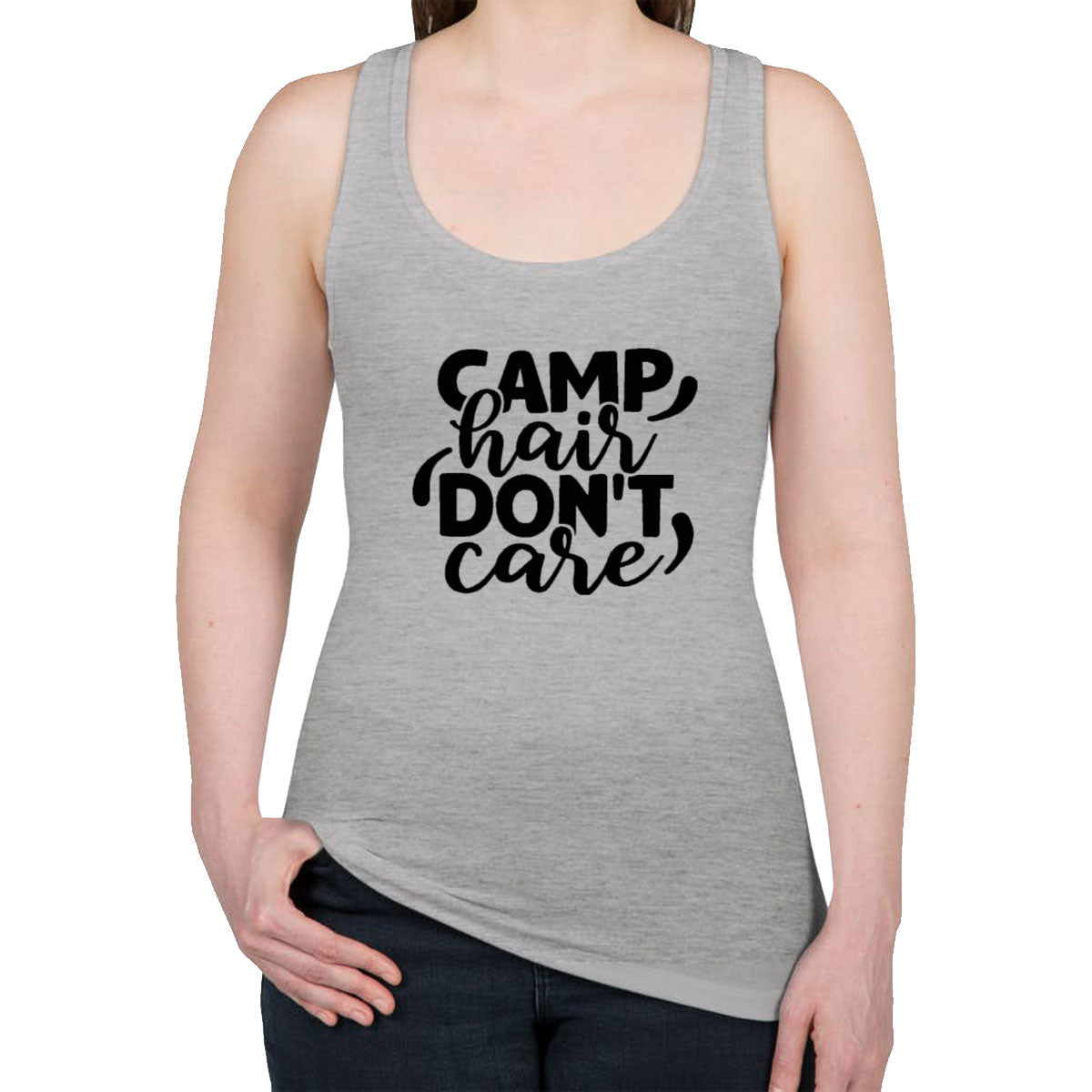 Camp Hair Don't Care Women's Racerback Tank Top