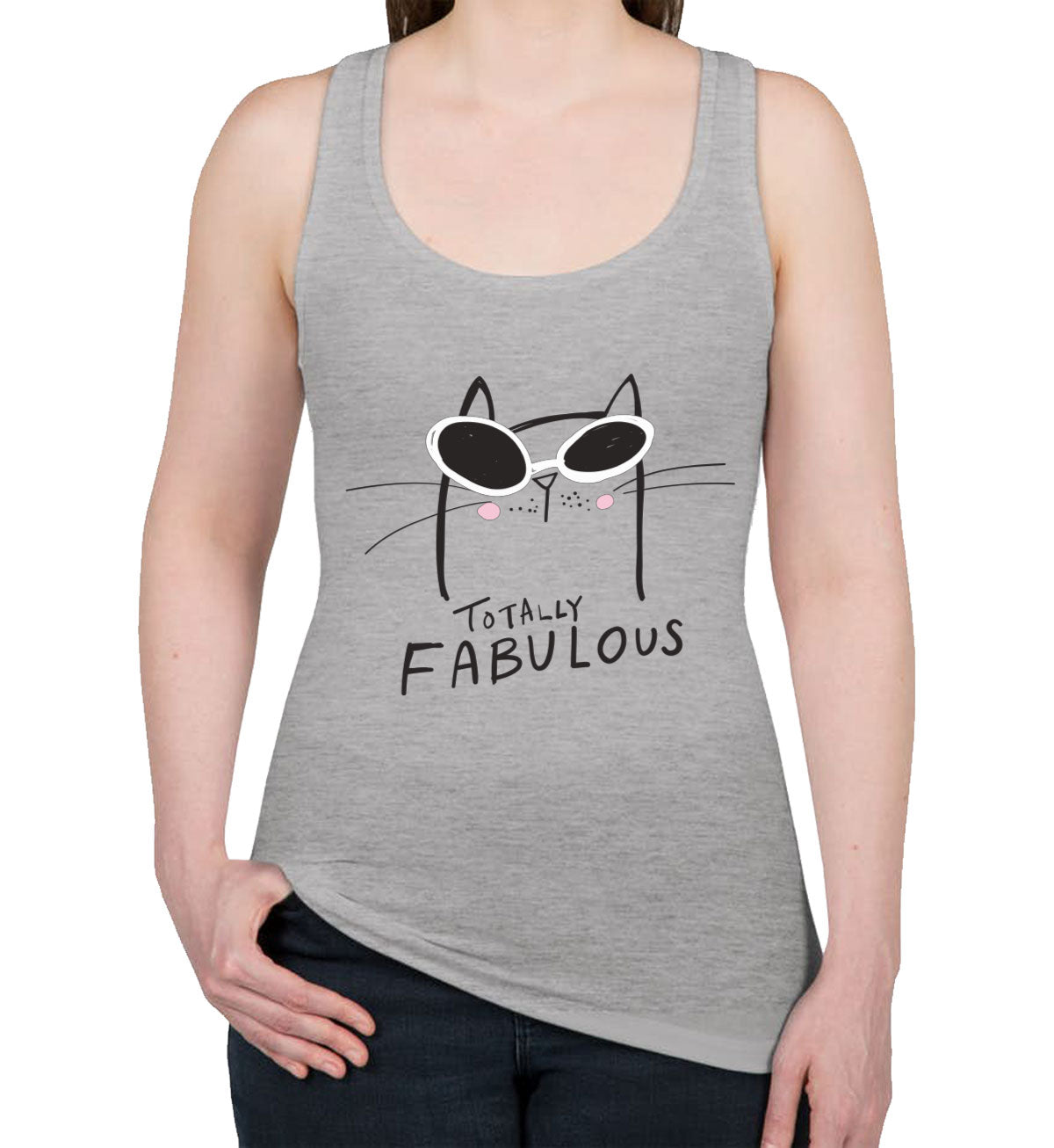 Cat Totally Fabulous Women's Racerback Tank Top