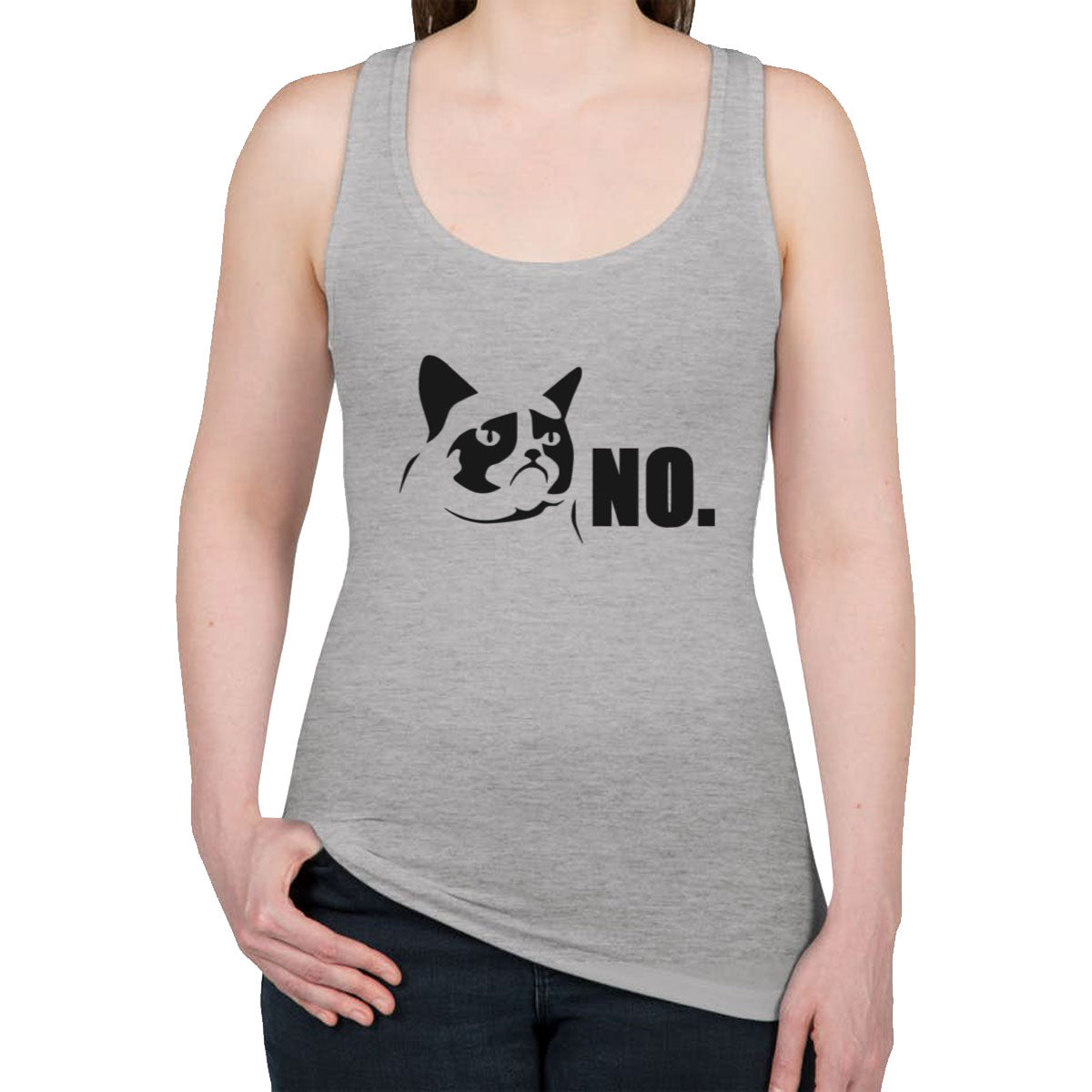 Cat No Women's Racerback Tank Top