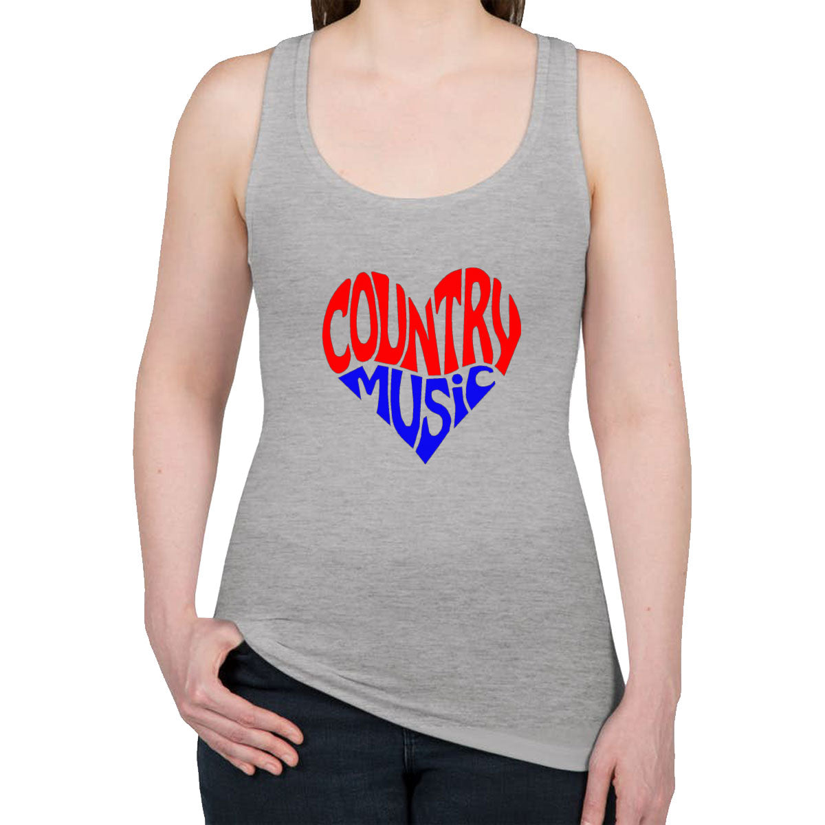 Country Music Heart Women's Racerback Tank Top