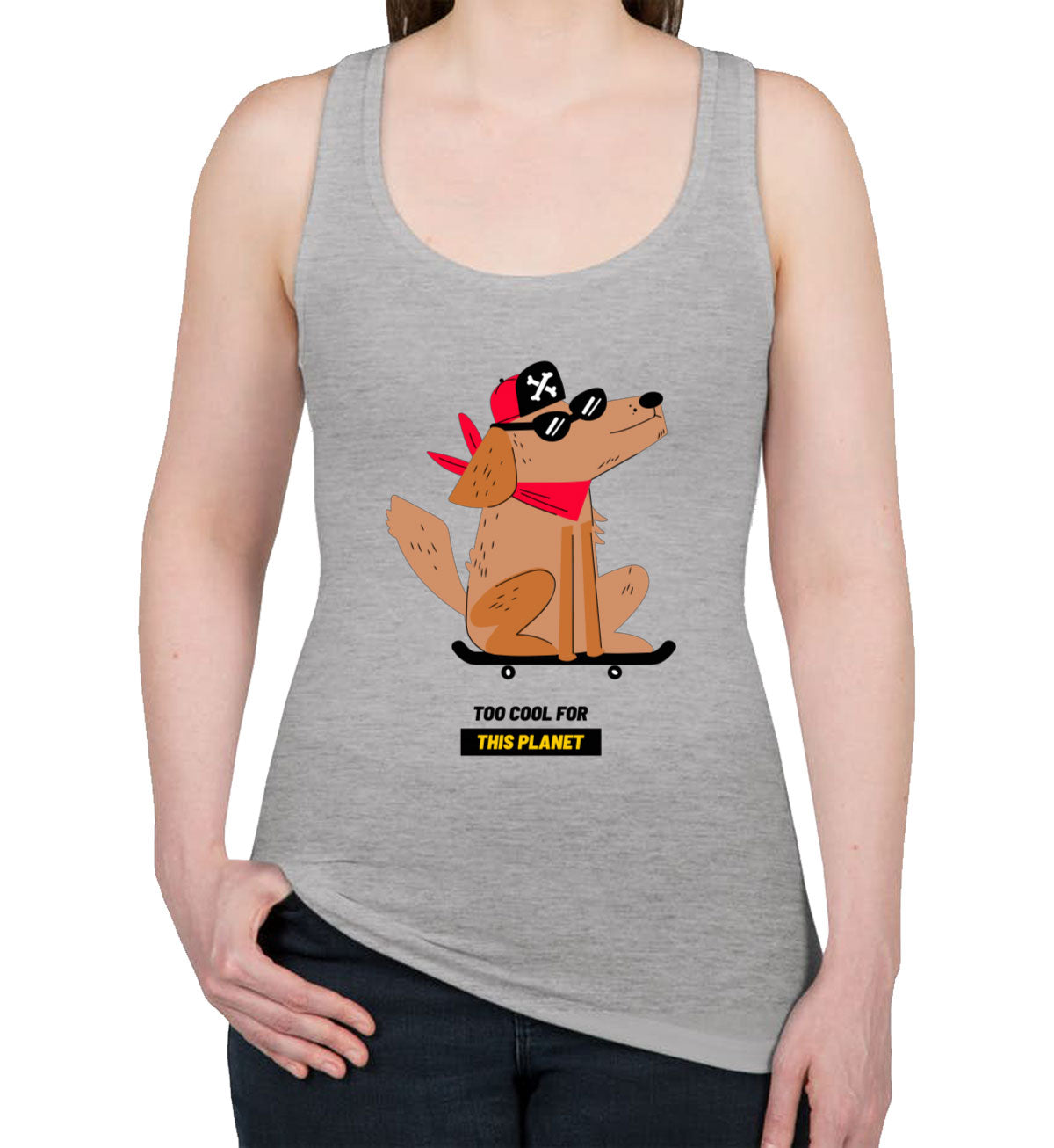 The Dog On A Skateboard Women's Racerback Tank Top