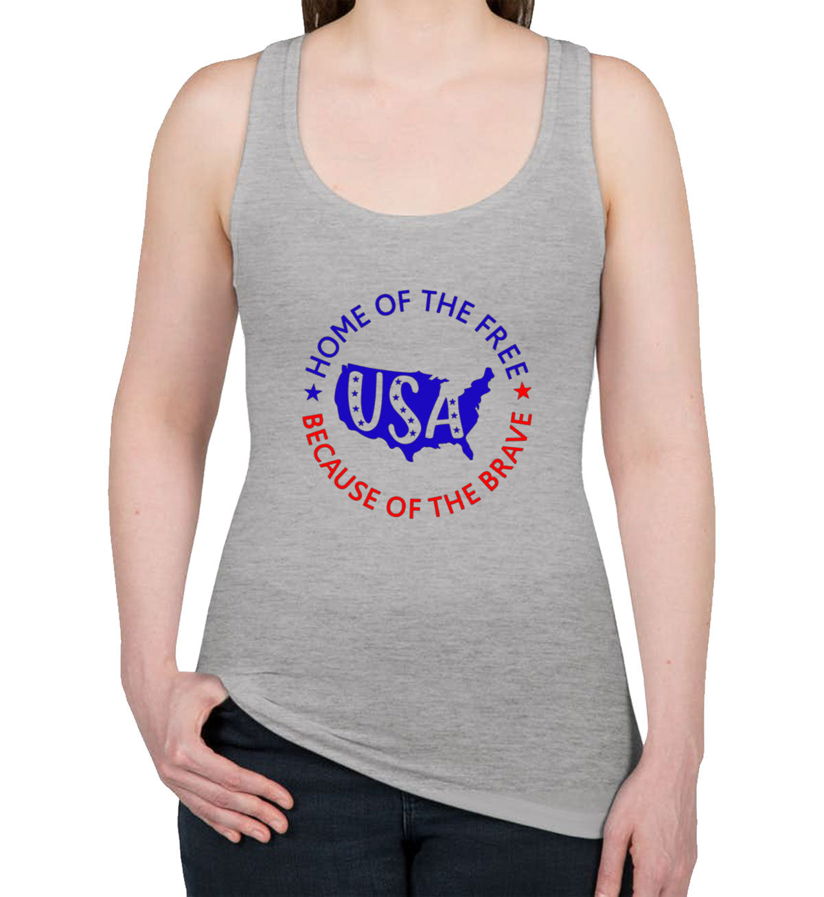 Home Of The Free Because Of The Brave Women's Racerback Tank Top