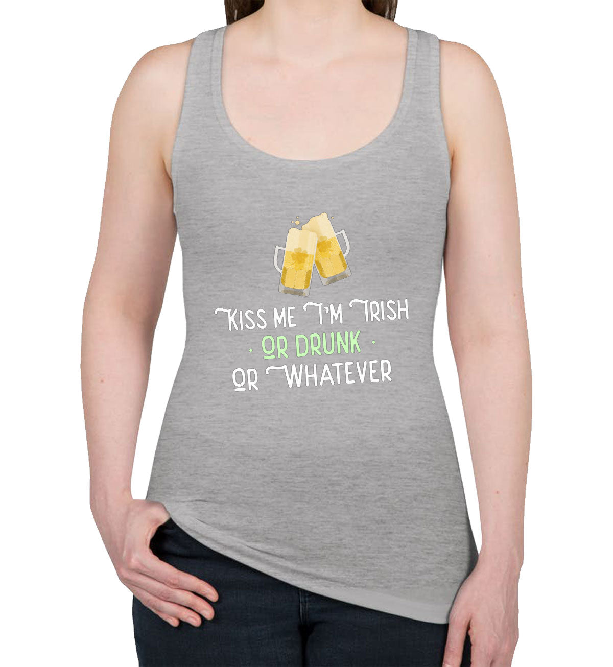 Kiss Me I'm Irish St. Patrick's Day Women's Racerback Tank Top