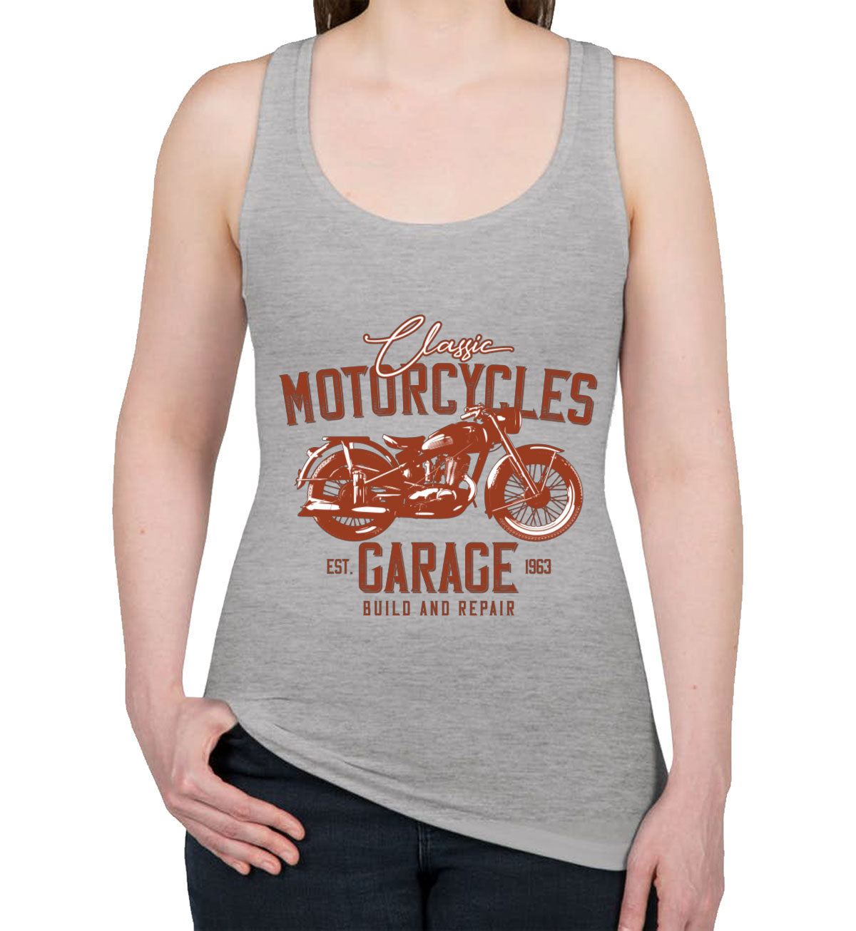 Classic Motorcycles Garage Women's Racerback Tank Top