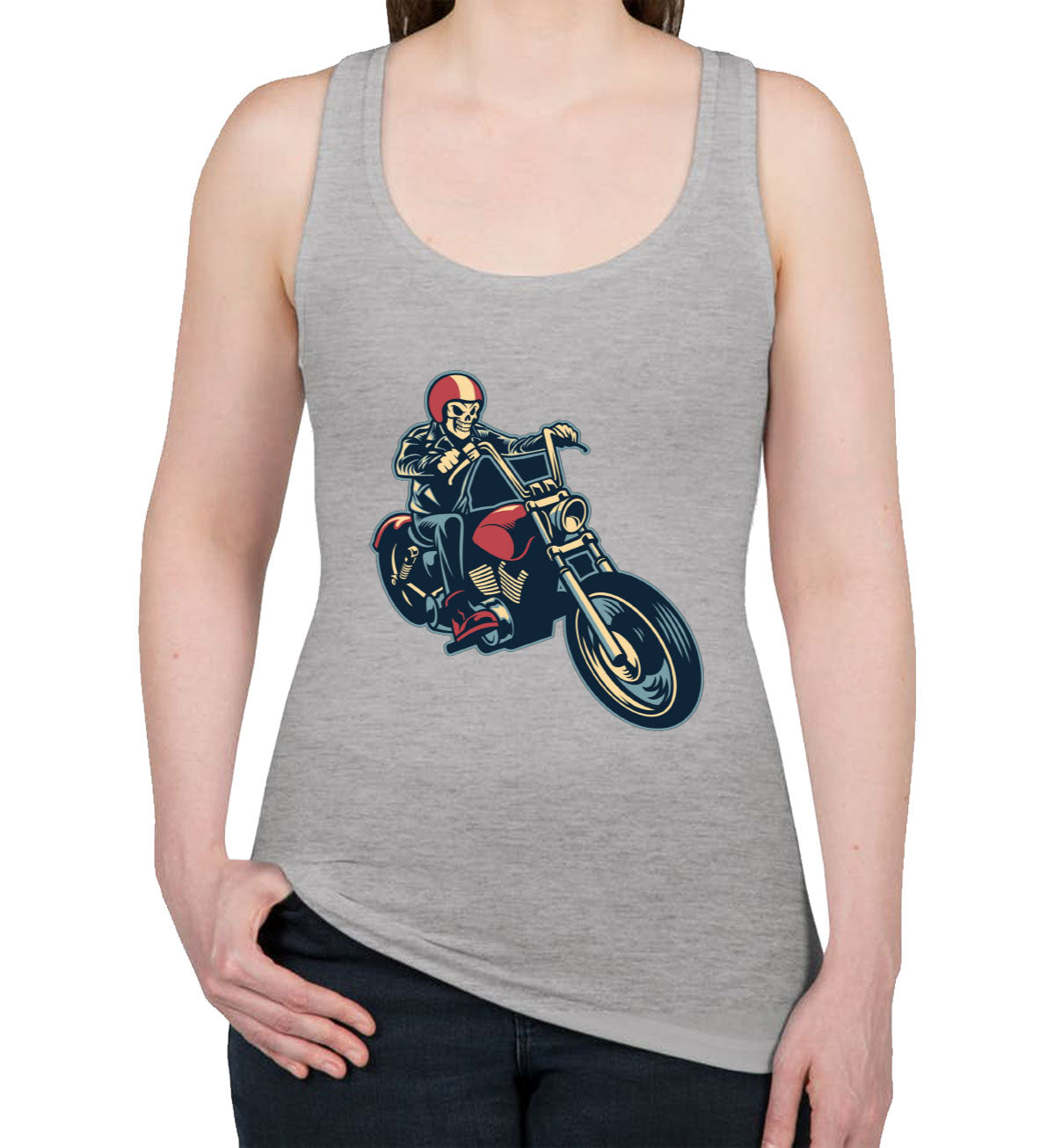 Skull Motorcycle Moto Skull Women's Racerback Tank Top