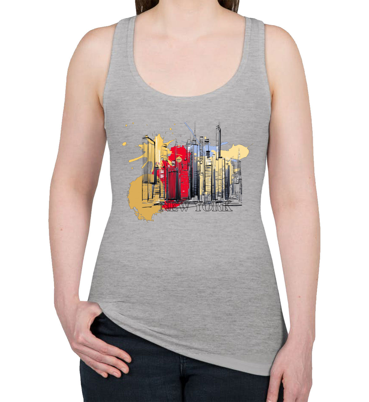 NYC New York Silhouette Women's Racerback Tank Top