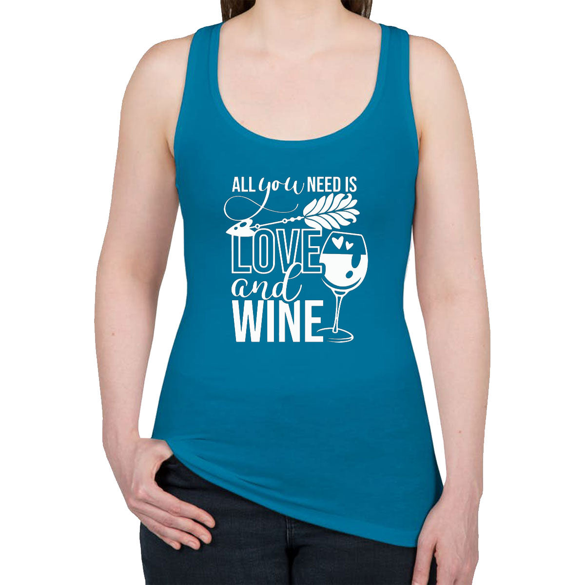 All You Need Is Love And Wine Women's Racerback Tank Top