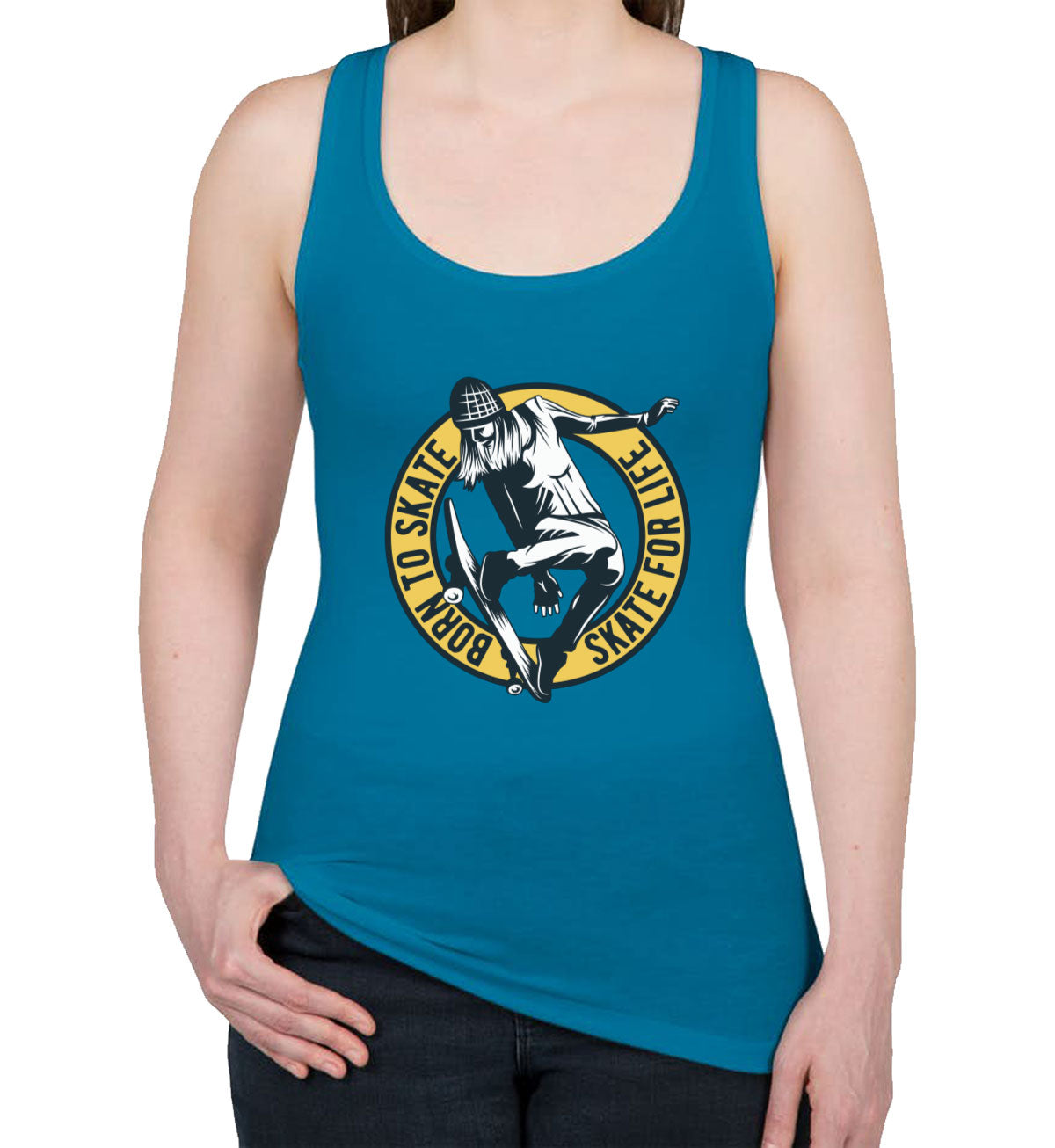 Born To Skate Women's Racerback Tank Top