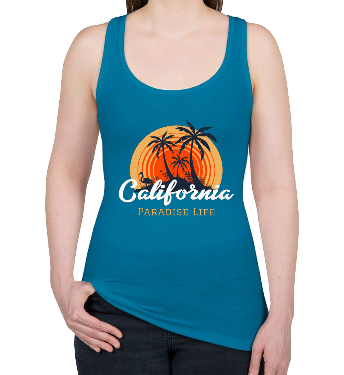 California Paradise Life Women's Racerback Tank Top