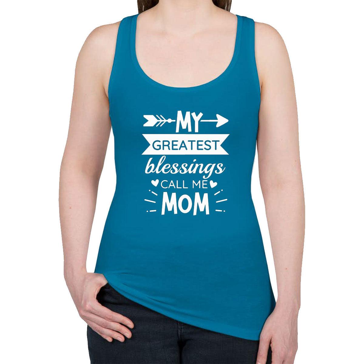 My Greatest Blessings Call Me Mom Women's Racerback Tank Top