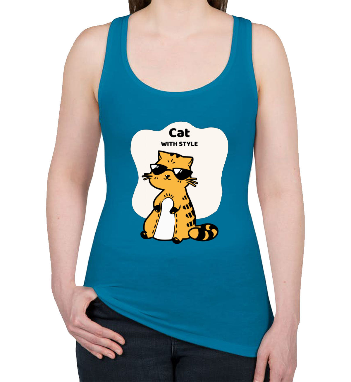 Cat With Style Women's Racerback Tank Top