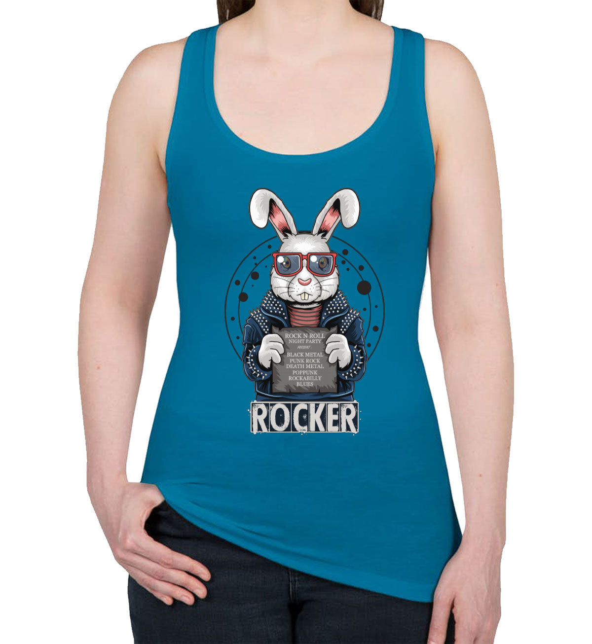 Rocker Rabbit Women's Racerback Tank Top