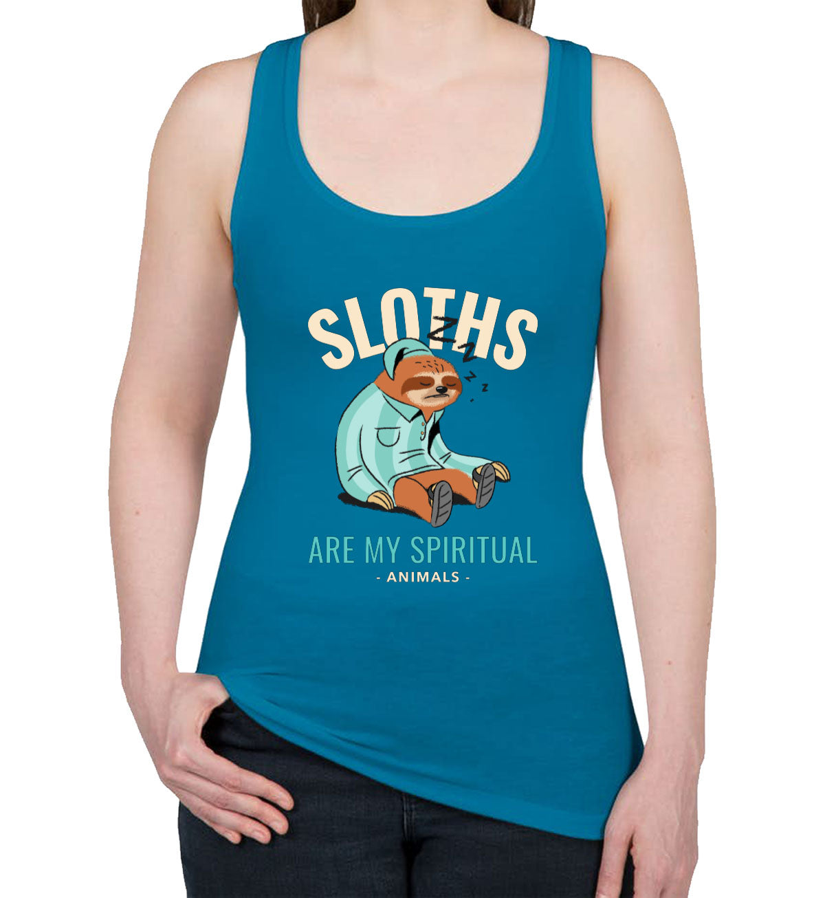 Sloths Are My Spiritual Animals Women's Racerback Tank Top